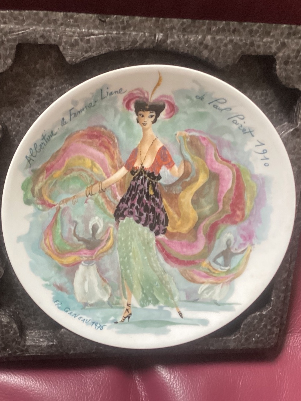 VTG 1976 D’Arceau Limoges Collectors Plate Albertine la Femme Liane  de Paul Pai
